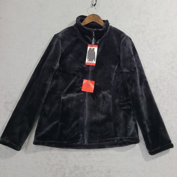 NEW 32 Degrees Heat Women's M Black Faux Fur Zip-Up Jacket - Picture 2 of 9